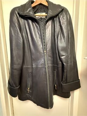 LNR Leather Zip-Front Heavy Weight Lined Jacket - Black P/M